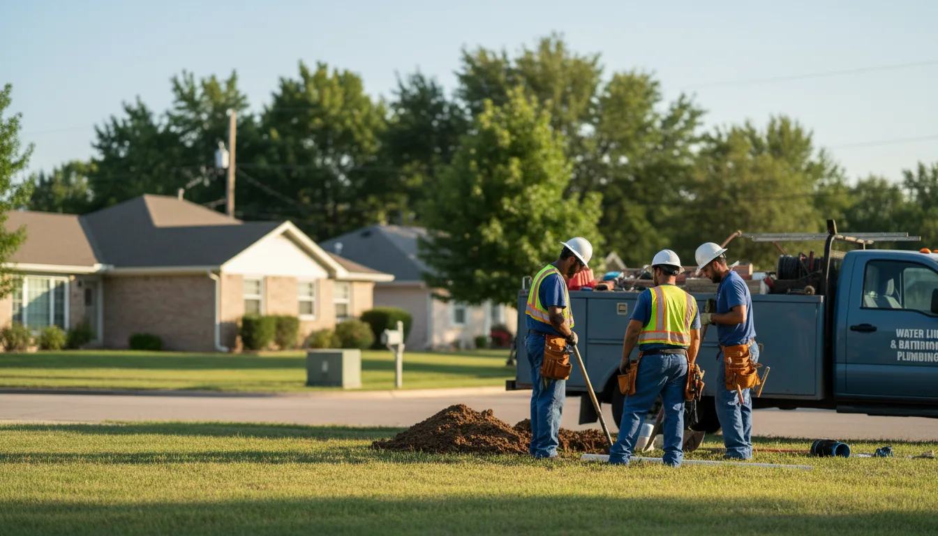 Residential water line and bathroom plumbing service in Edgerton, KS